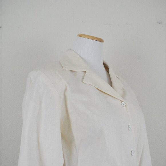 Vintage 80s Linen-Rayon Front Tie Blouse size 8 - Picture 9 of 9